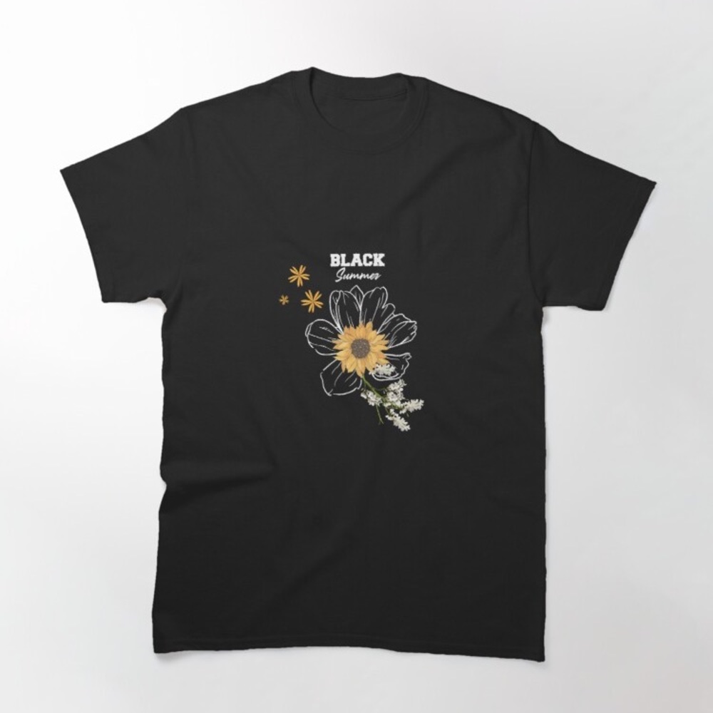 Black Summer Yellow flower edition t shirt